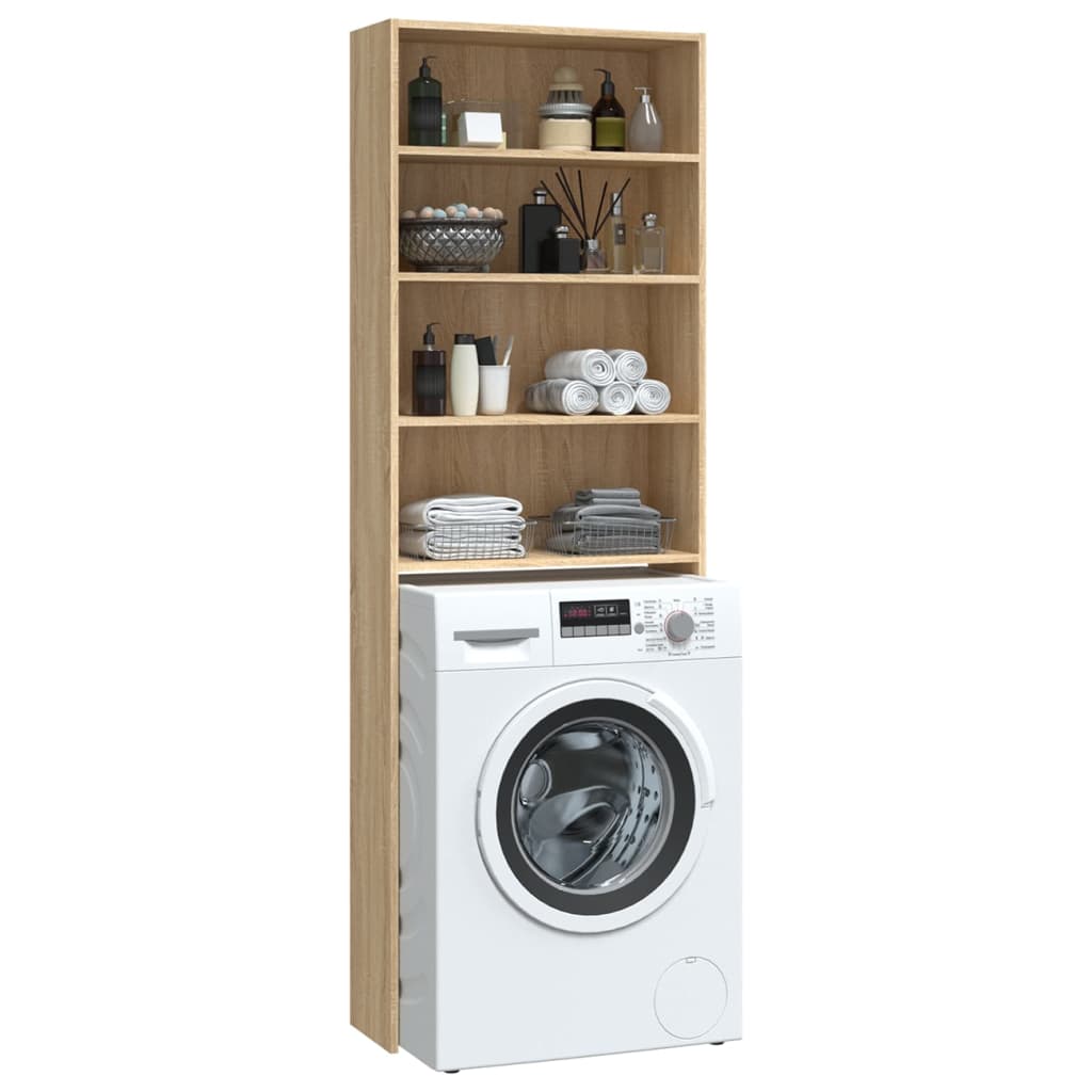 Washing Machine Cabinet Sonoma Oak 64x24x190 cm