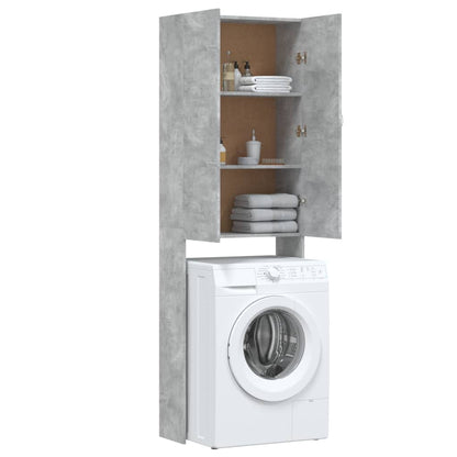 Washing Machine Cabinet Concrete Grey 64x25.5x190 cm