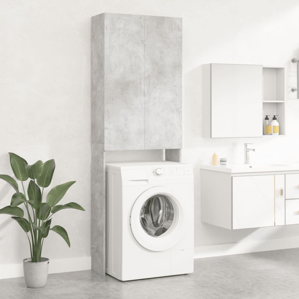 Washing Machine Cabinet Concrete Grey 64x25.5x190 cm