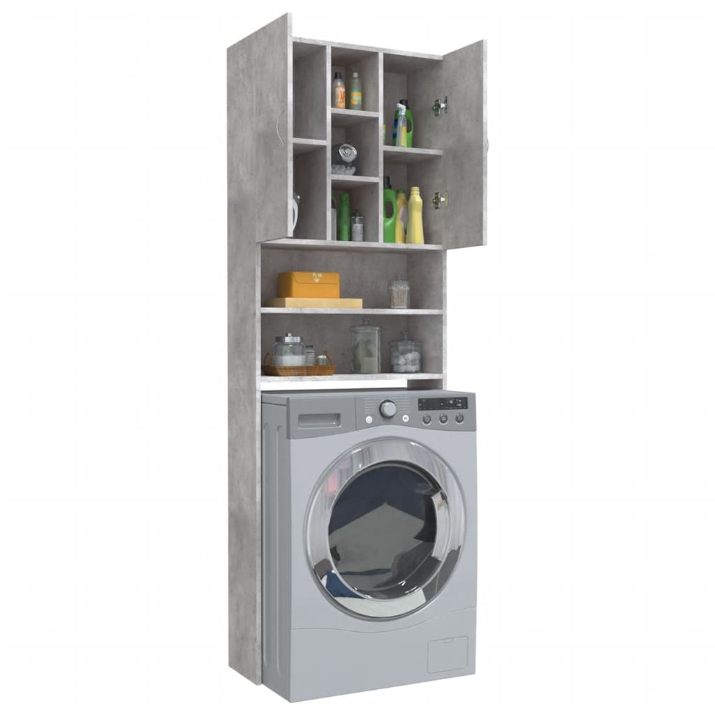 Washing Machine Cabinet Concrete Grey 64x25.5x190 cm