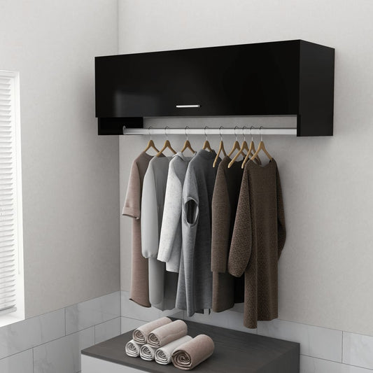 Wardrobe Black 100x32.5x35 cm Engineered Wood