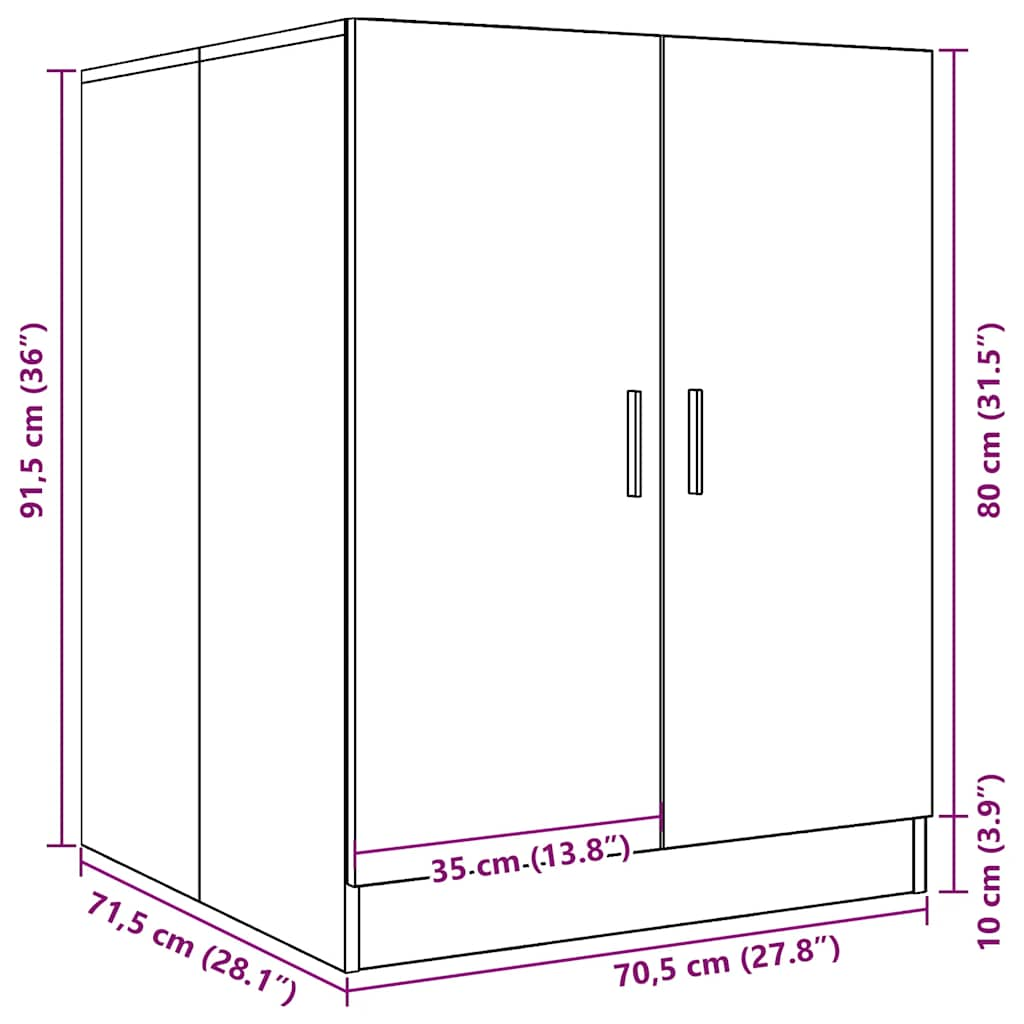 Washing Machine Cabinet White 71x71.5x91.5 cm