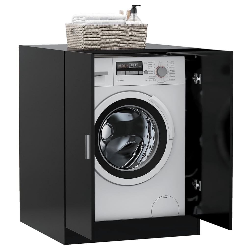 Washing Machine Cabinet Black 71x71.5x91.5 cm