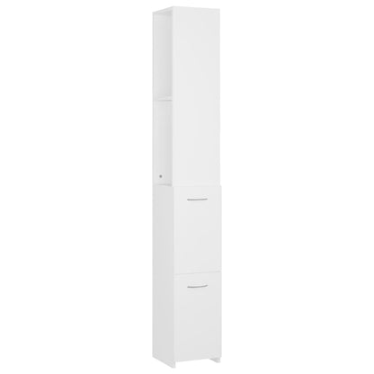 Bathroom Cabinet White 25x26.5x170 cm Engineered Wood