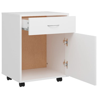 Rolling Cabinet White 45x38x54 cm Engineered Wood