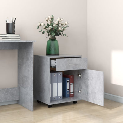 Rolling Cabinet Concrete Grey 45x38x54 cm Engineered Wood