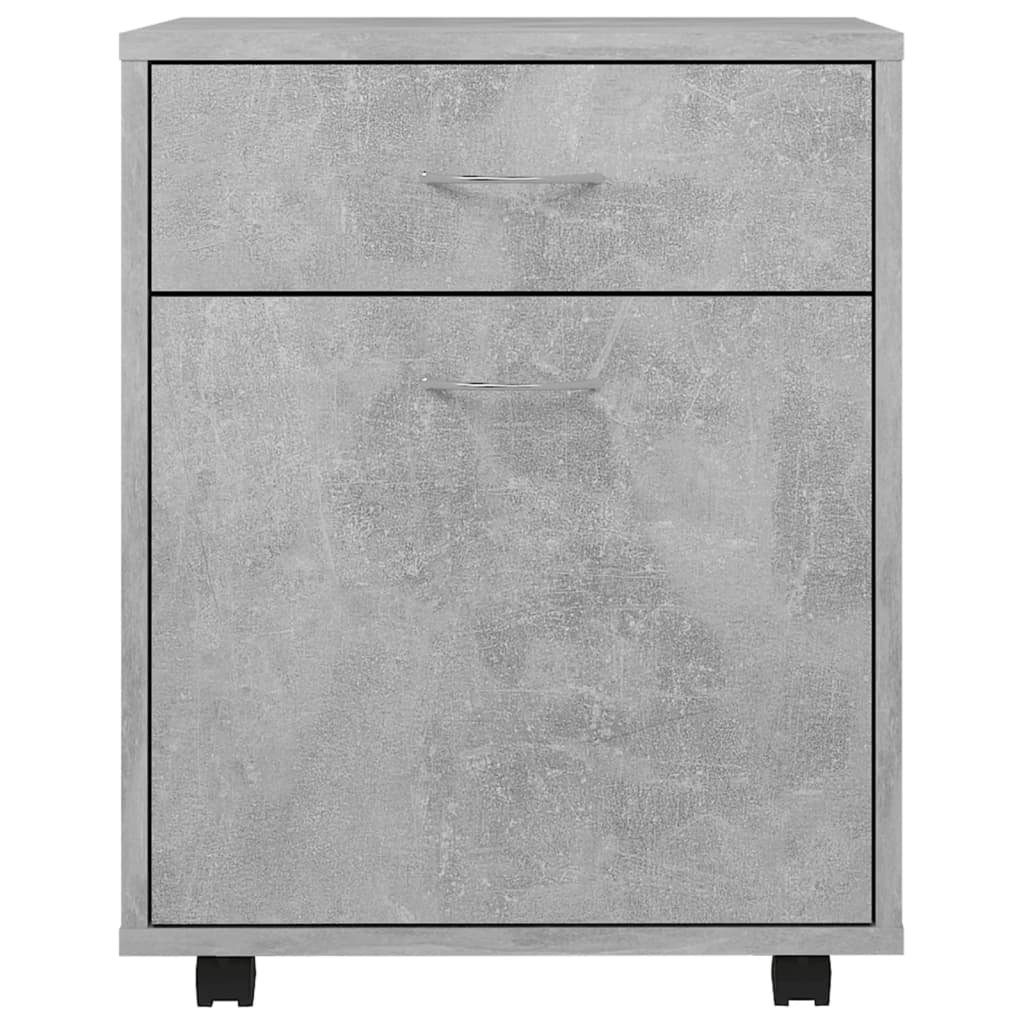 Rolling Cabinet Concrete Grey 45x38x54 cm Engineered Wood