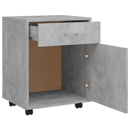 Rolling Cabinet Concrete Grey 45x38x54 cm Engineered Wood