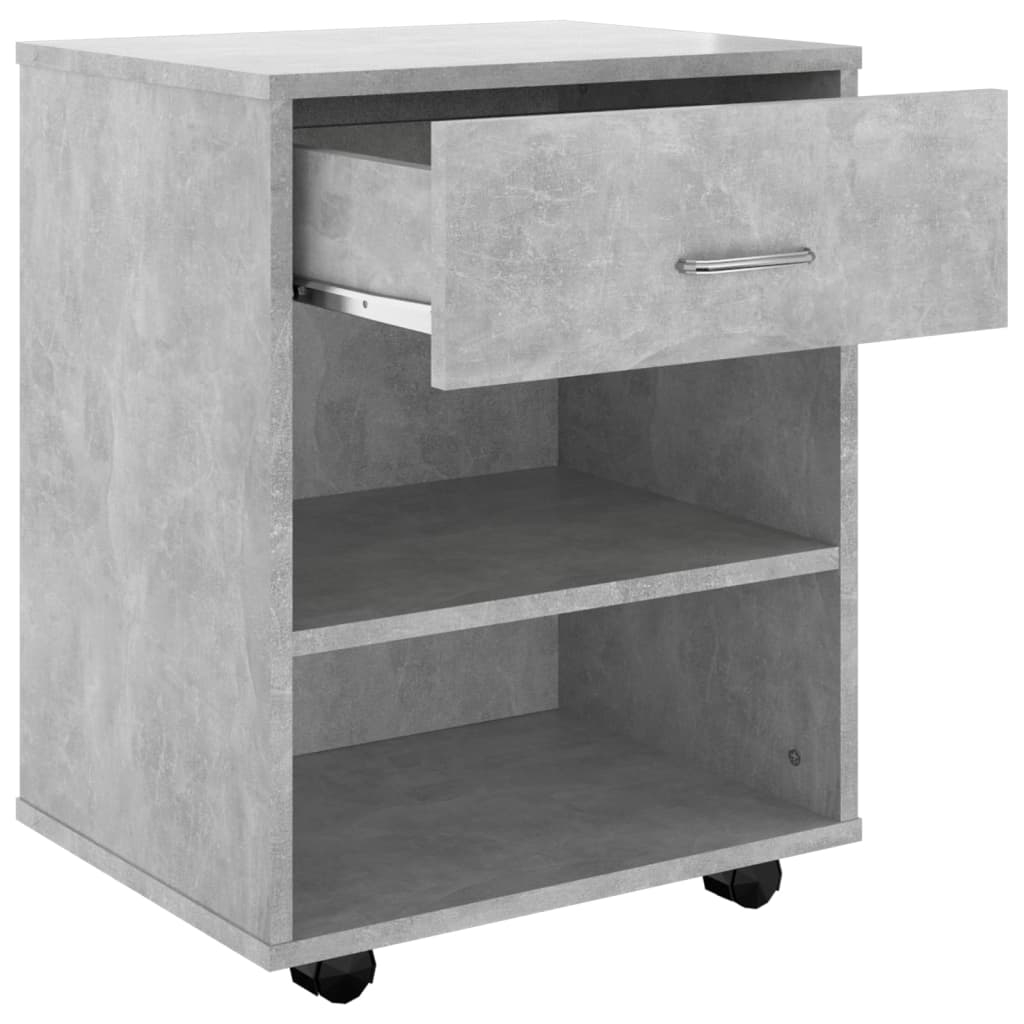 Rolling Cabinet Concrete Grey 46x36x59 cm Engineered Wood