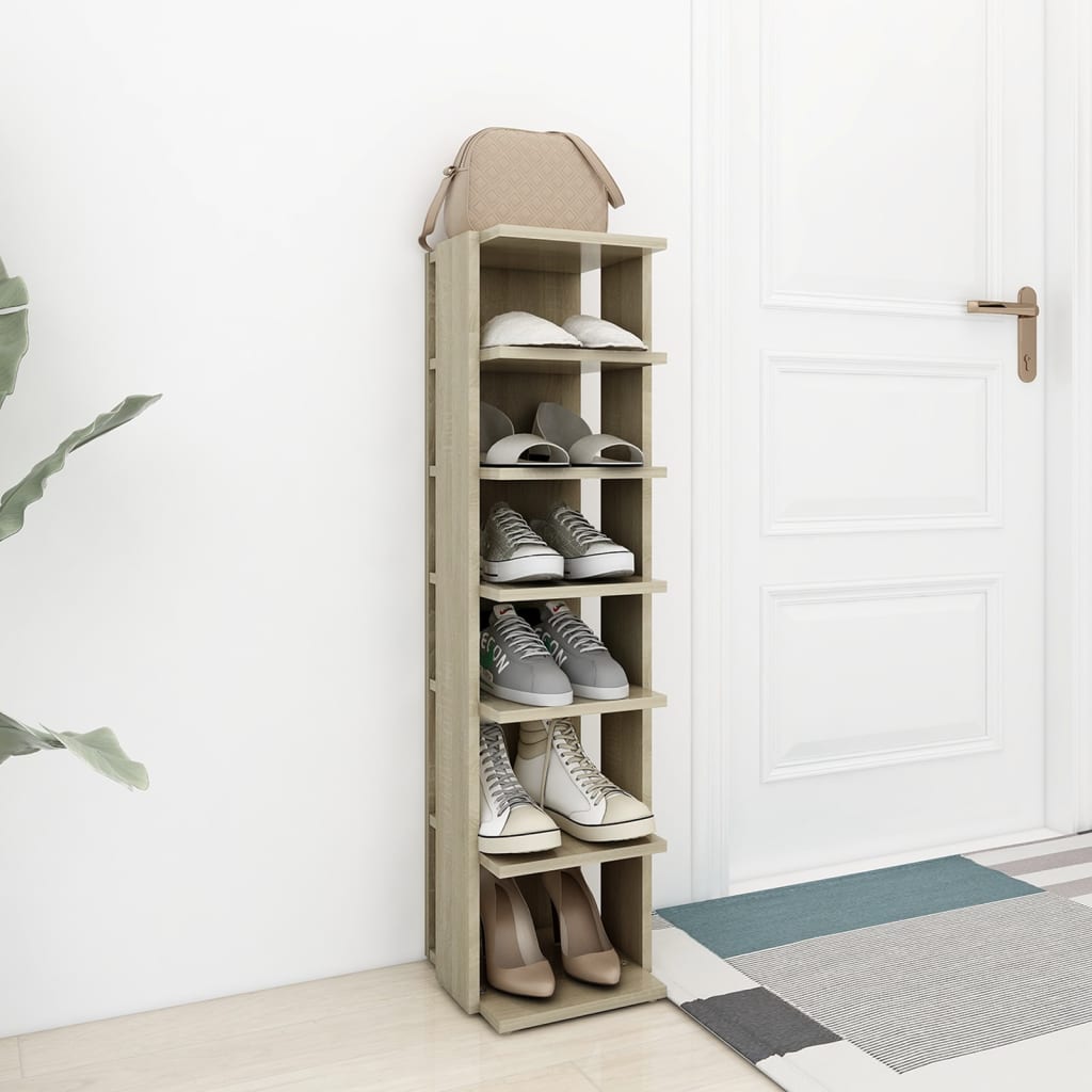 Shoe Cabinet Sonoma Oak 27.5x27x102 cm Engineered Wood