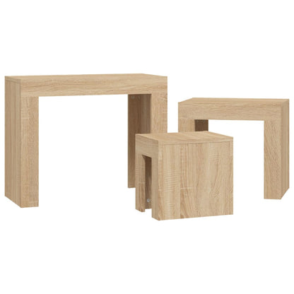 Nesting Coffee Tables 3 pcs Sonoma Oak Engineered Wood