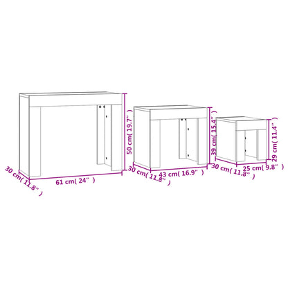 Nesting Coffee Tables 3 pcs Sonoma Oak Engineered Wood