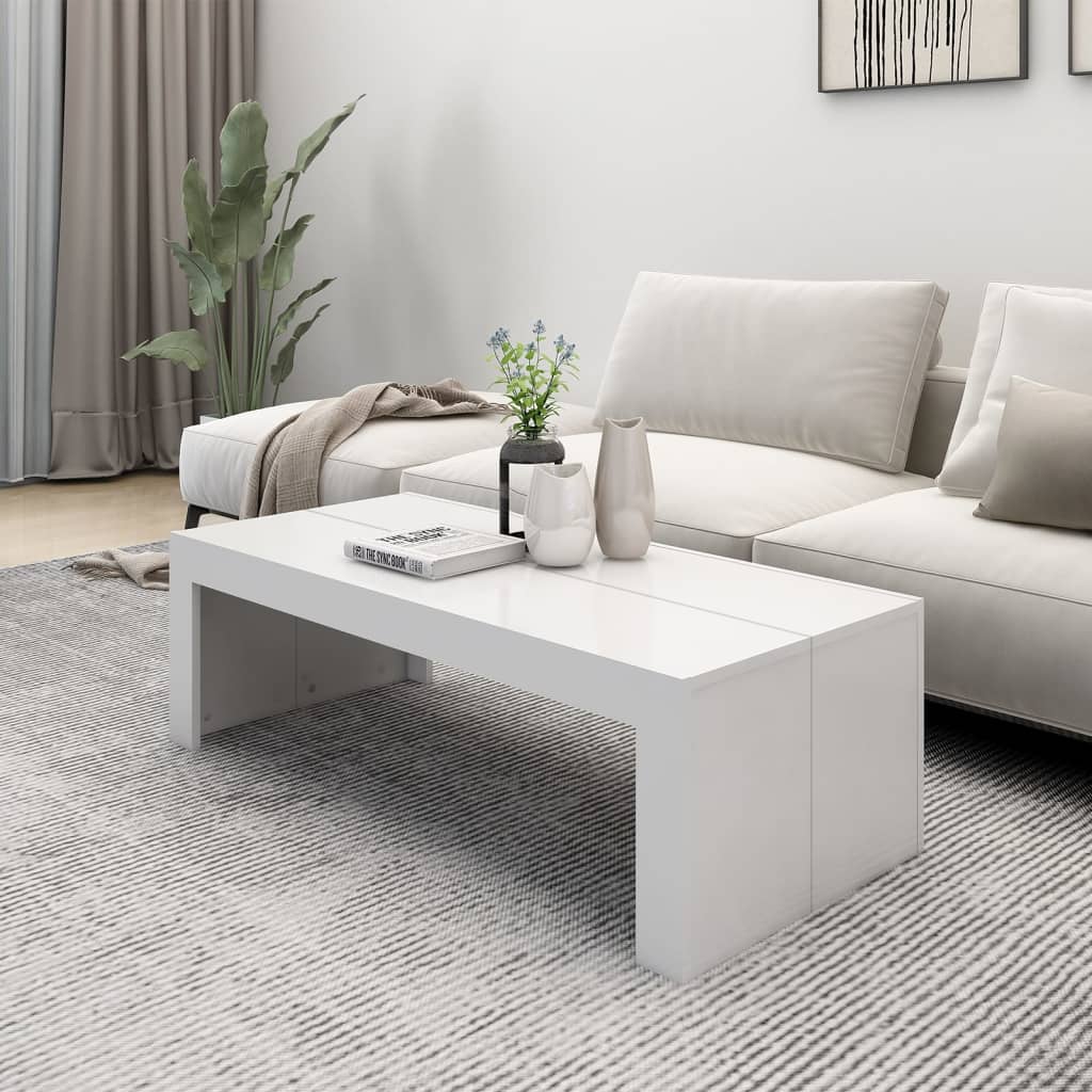 Coffee Table White 110x50x35 cm Engineered Wood