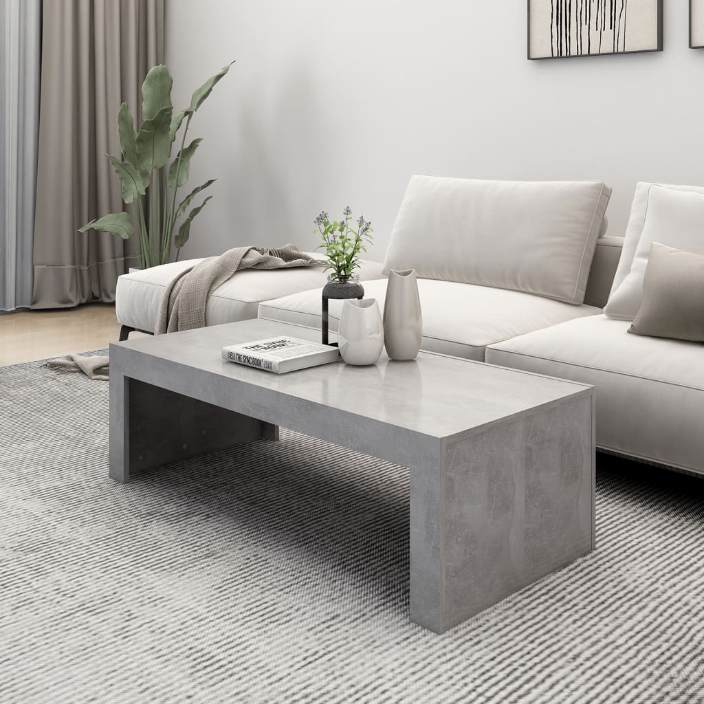 Coffee Table Concrete Grey 110x50x35 cm Engineered Wood