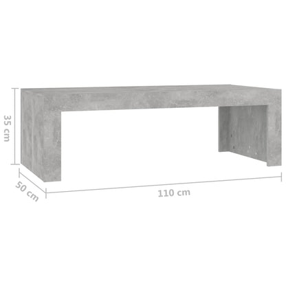 Coffee Table Concrete Grey 110x50x35 cm Engineered Wood