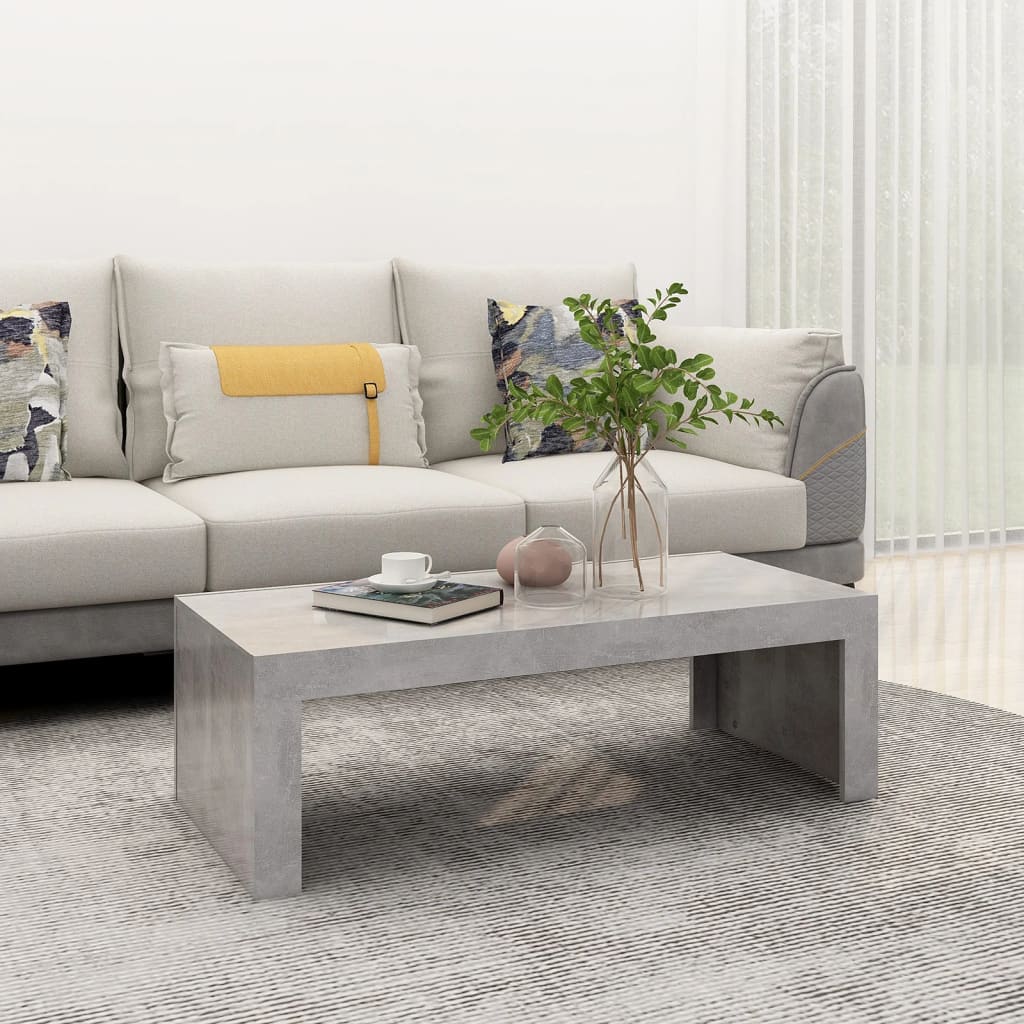 Coffee Table Concrete Grey 110x50x35 cm Engineered Wood