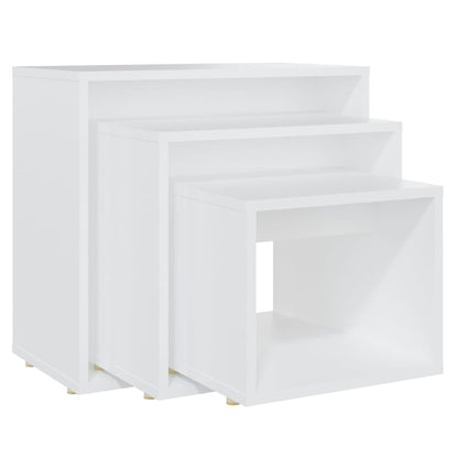 Nesting Tables 3 pcs White Engineered Wood