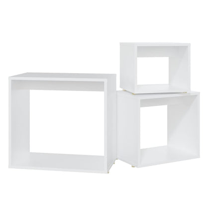 Nesting Tables 3 pcs White Engineered Wood