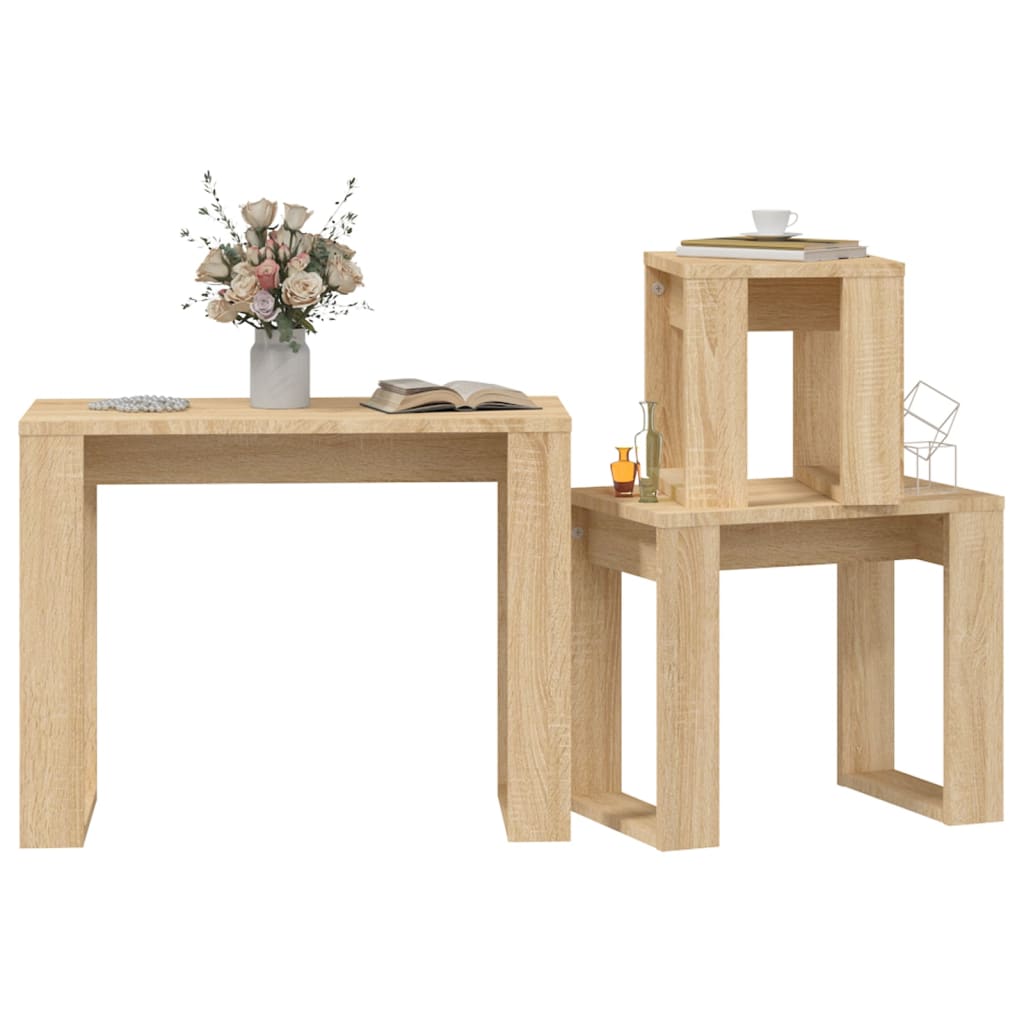 Nesting Tables 3 pcs Sonoma Oak Engineered Wood