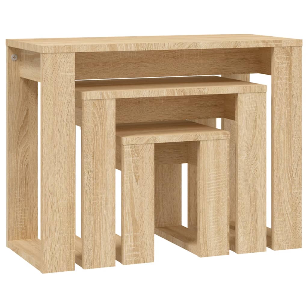 Nesting Tables 3 pcs Sonoma Oak Engineered Wood