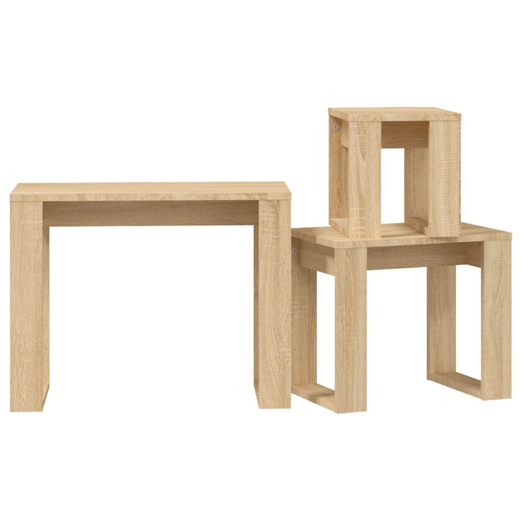 Nesting Tables 3 pcs Sonoma Oak Engineered Wood