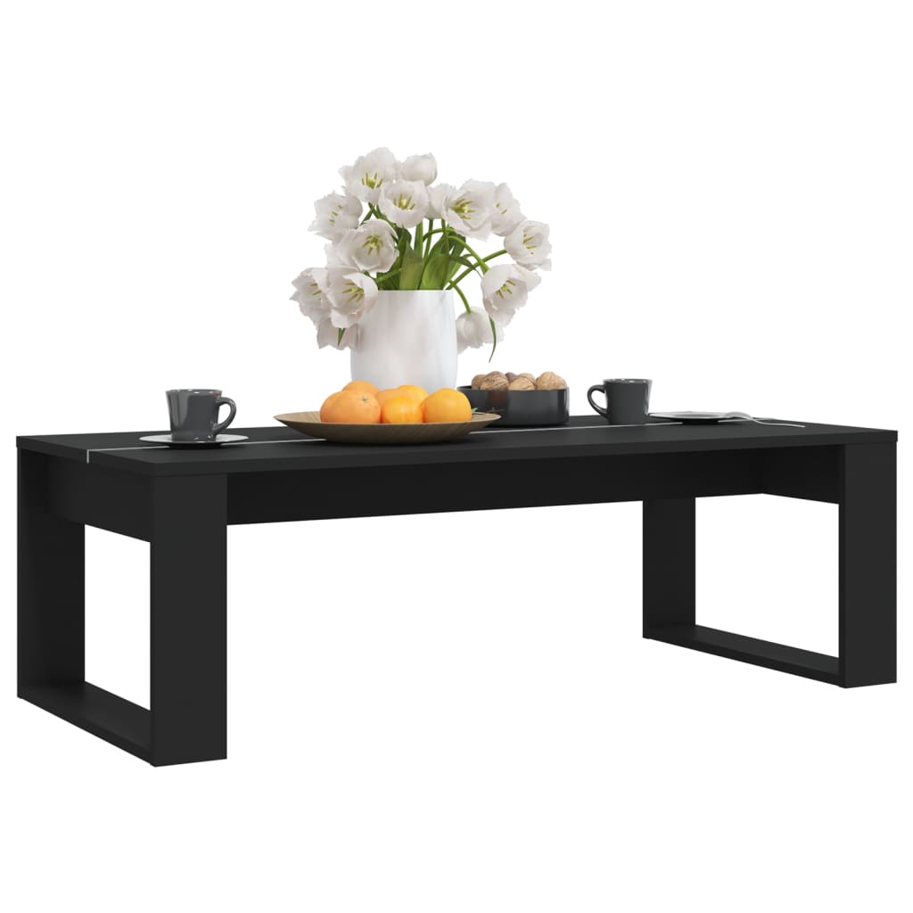 Coffee Table Black 110x50x35 cm Engineered Wood