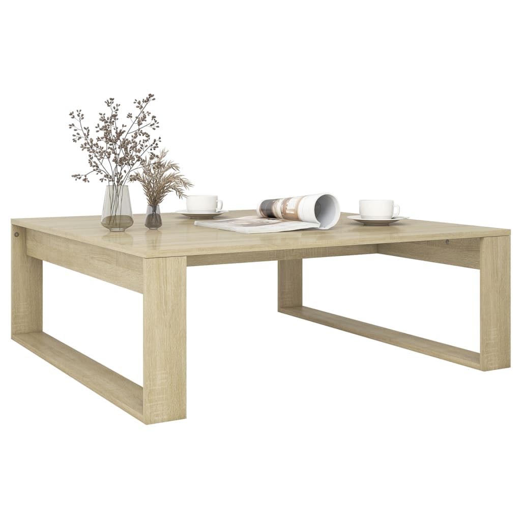 Coffee Table Sonoma Oak 100x100x35 cm Engineered Wood