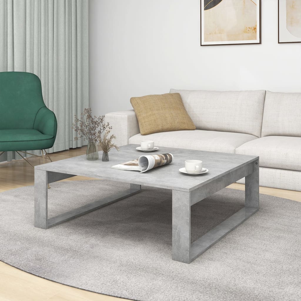 Coffee Table Concrete Grey 100x100x35 cm Engineered Wood