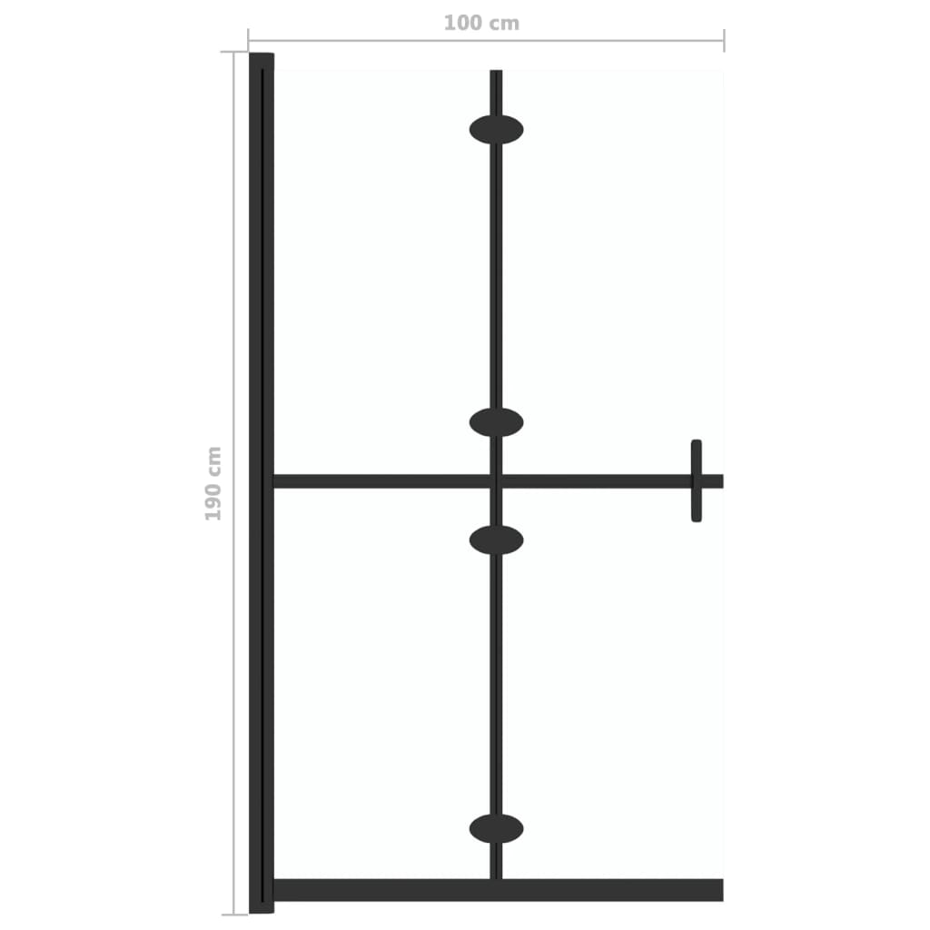 Foldable Walk-in Shower Wall Transparent ESG Glass 100x190 cm