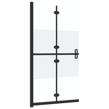 Foldable Walk-in Shower Wall Half Frosted ESG Glass 80x190 cm