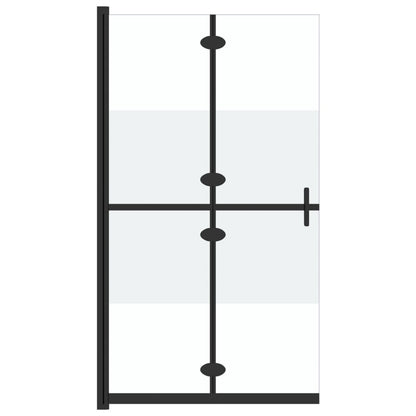 Foldable Walk-in Shower Wall Half Frosted ESG Glass 90x190 cm