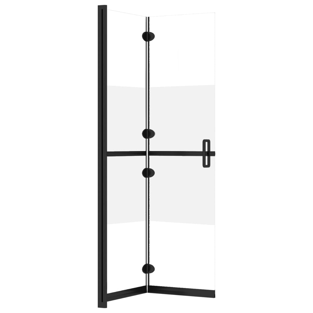 Foldable Walk-in Shower Wall Half Frosted ESG Glass 90x190 cm