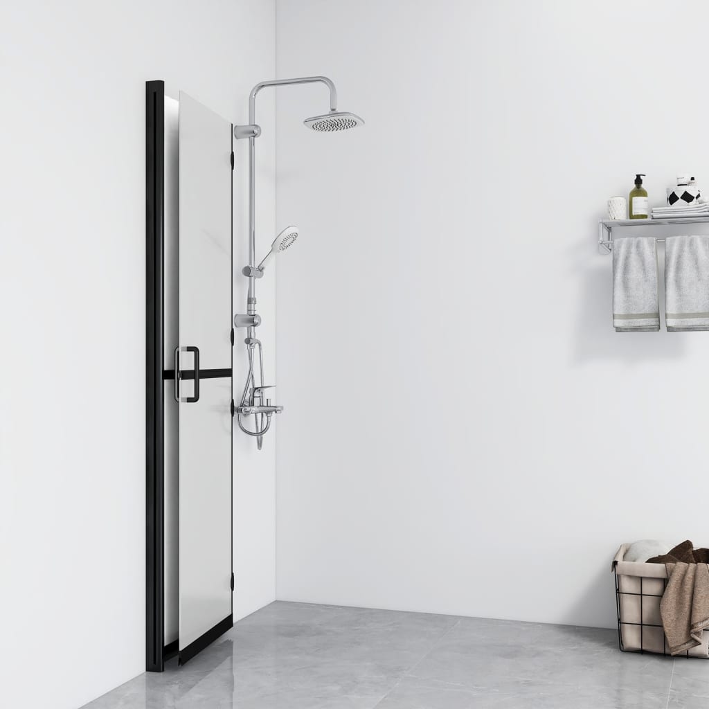 Foldable Walk-in Shower Wall Frosted ESG Glass 70x190 cm