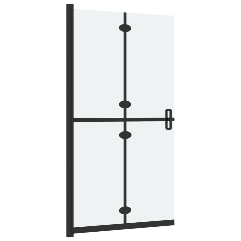 Foldable Walk-in Shower Wall Frosted ESG Glass 90x190 cm