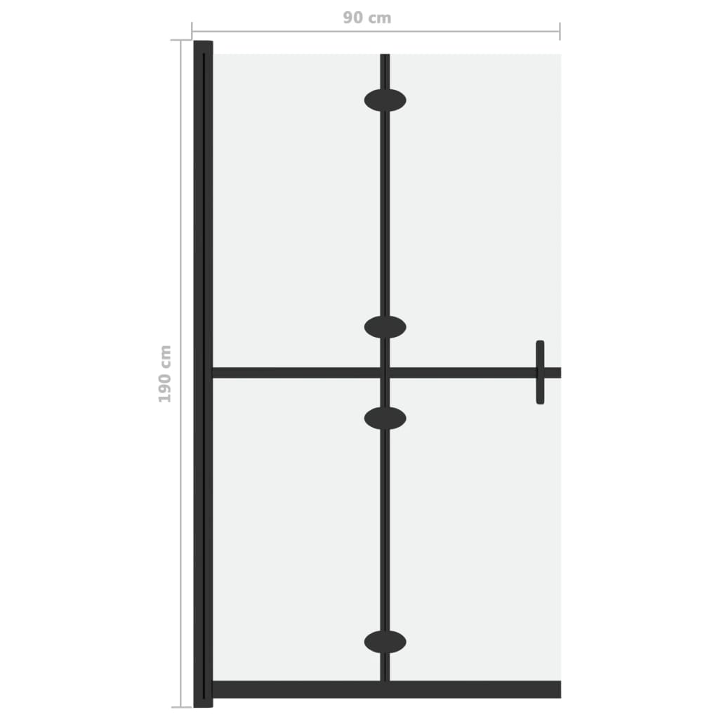 Foldable Walk-in Shower Wall Frosted ESG Glass 90x190 cm