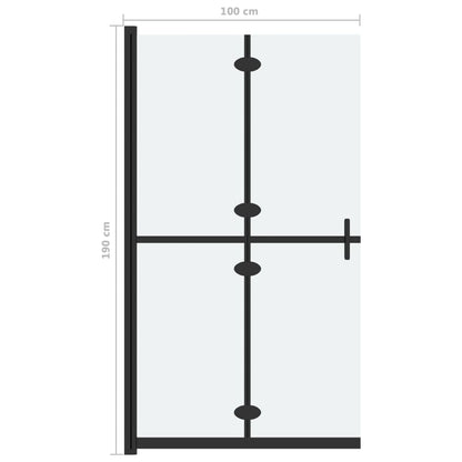 Foldable Walk-in Shower Wall Frosted ESG Glass 100x190 cm