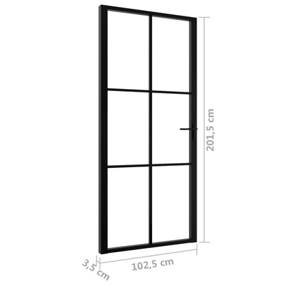 Interior Door ESG Glass and Aluminium 102.5x201.5 cm Black