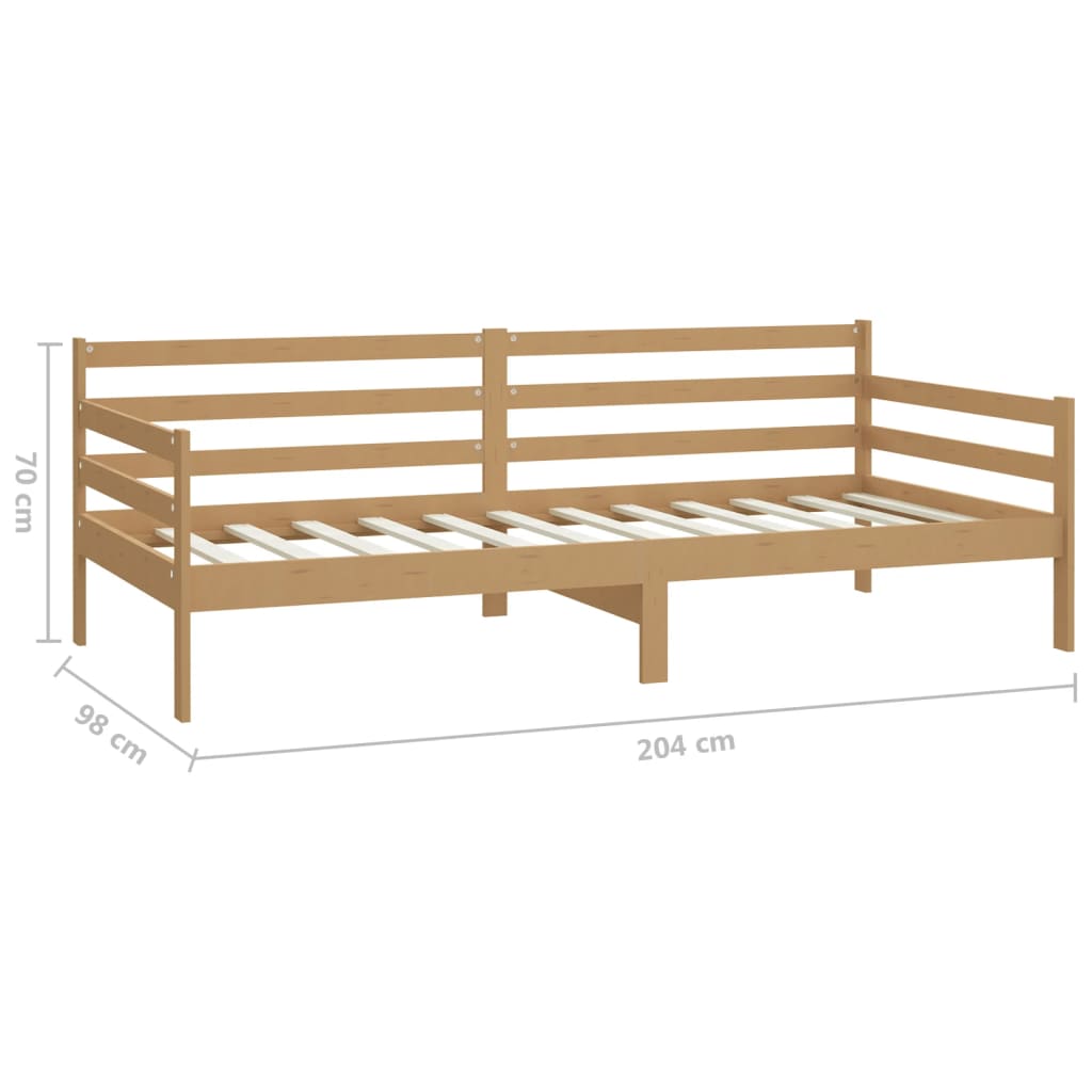 Day Bed without Mattress Honey Brown Solid Wood Pine 90x200 cm