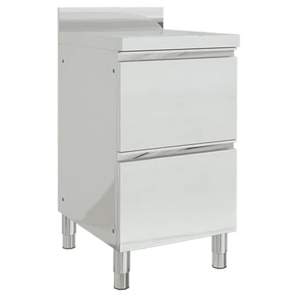 Commercial Kitchen Cabinets with 2 Drawers 2 pcs Stainless Steel