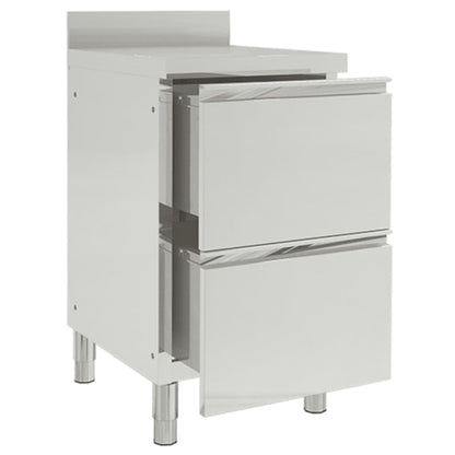 Commercial Kitchen Cabinets with 2 Drawers 2 pcs Stainless Steel