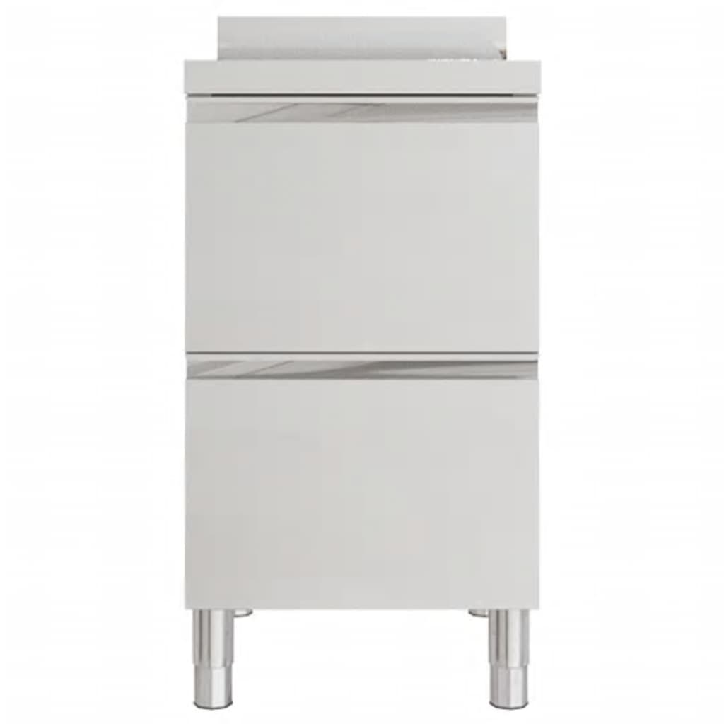 Commercial Kitchen Cabinets with 2 Drawers 2 pcs Stainless Steel