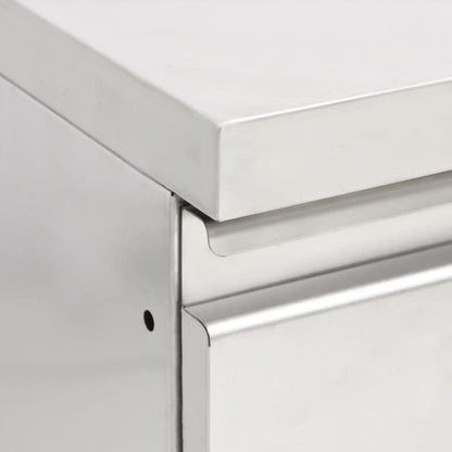 Commercial Kitchen Cabinets with 2 Drawers 2 pcs Stainless Steel