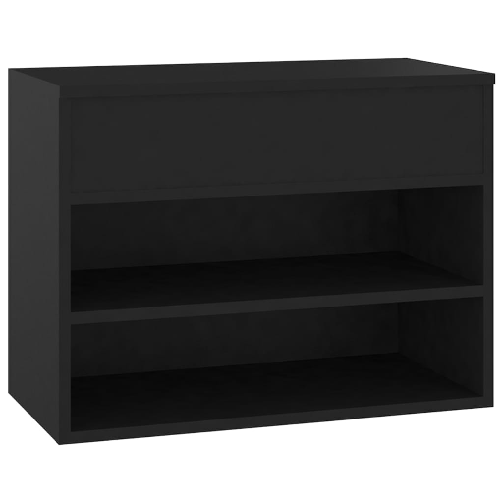 Shoe Bench Black 60x30x45 cm Engineered Wood