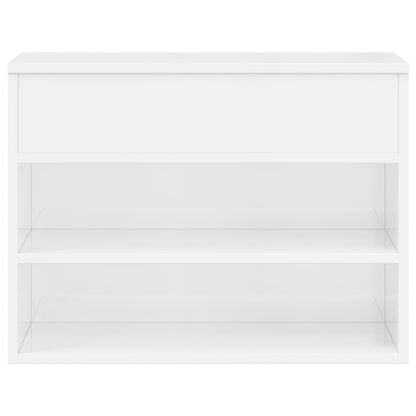 Shoe Bench High Gloss White 60x30x45 cm Engineered Wood