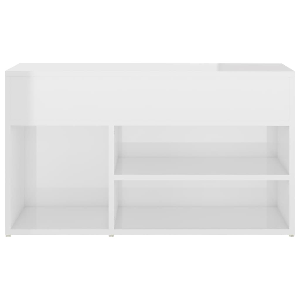 Shoe Bench High Gloss White 80x30x45 cm Engineered Wood