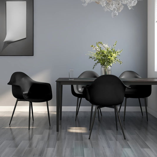 Dining Chairs 4 pcs Black PP