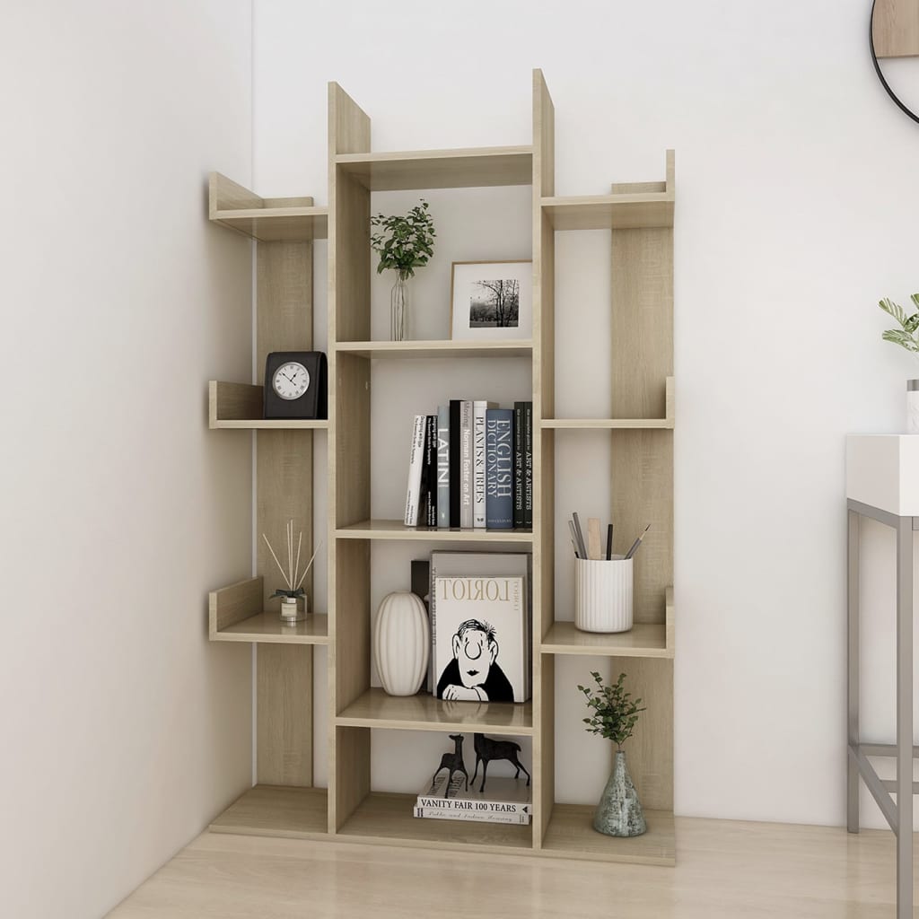 Book Cabinet Sonoma Oak 86x25.5x140 cm Engineered Wood