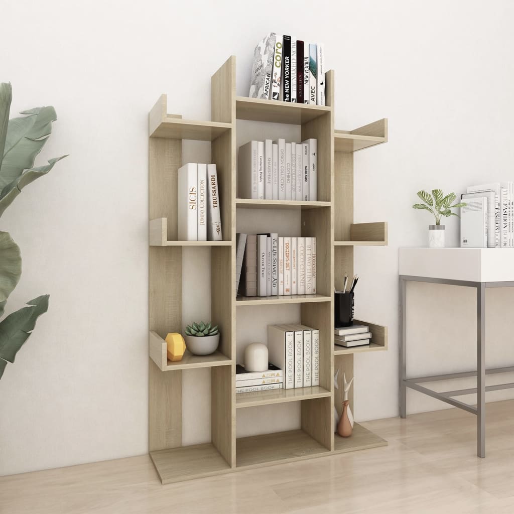 Book Cabinet Sonoma Oak 86x25.5x140 cm Engineered Wood