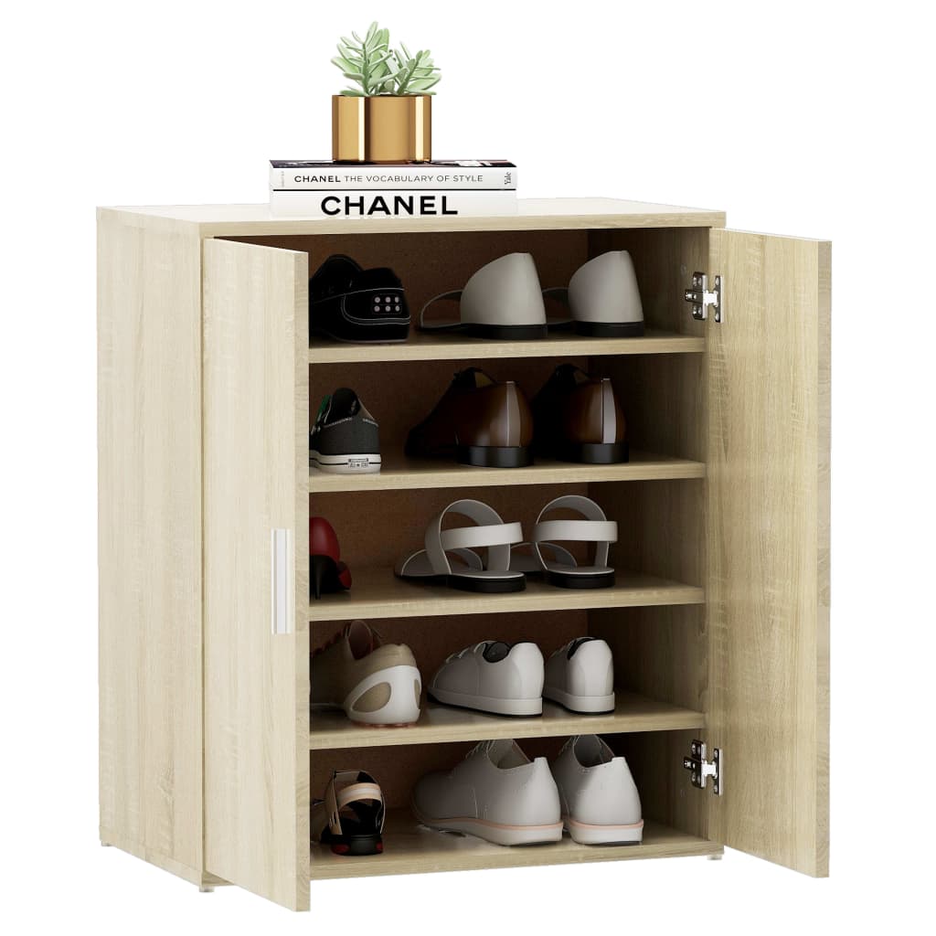 Shoe Cabinet Sonoma Oak 60x35x70 cm Engineered Wood