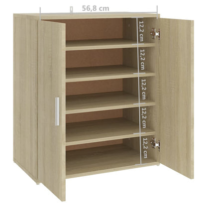 Shoe Cabinet Sonoma Oak 60x35x70 cm Engineered Wood